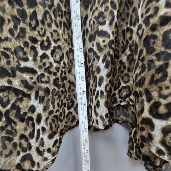 Nordstrom Rack Animal Print‎ Caftan Cover Up lady kimono One Size Brown Leopard - Picture 13 of 15